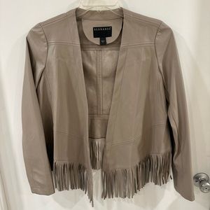 Fringe leather jacket